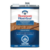 Thompson's WaterSeal THCP91301-16 Wood Sealer, Transparent, Liquid, Chestnut Brown, 1 gal, Can